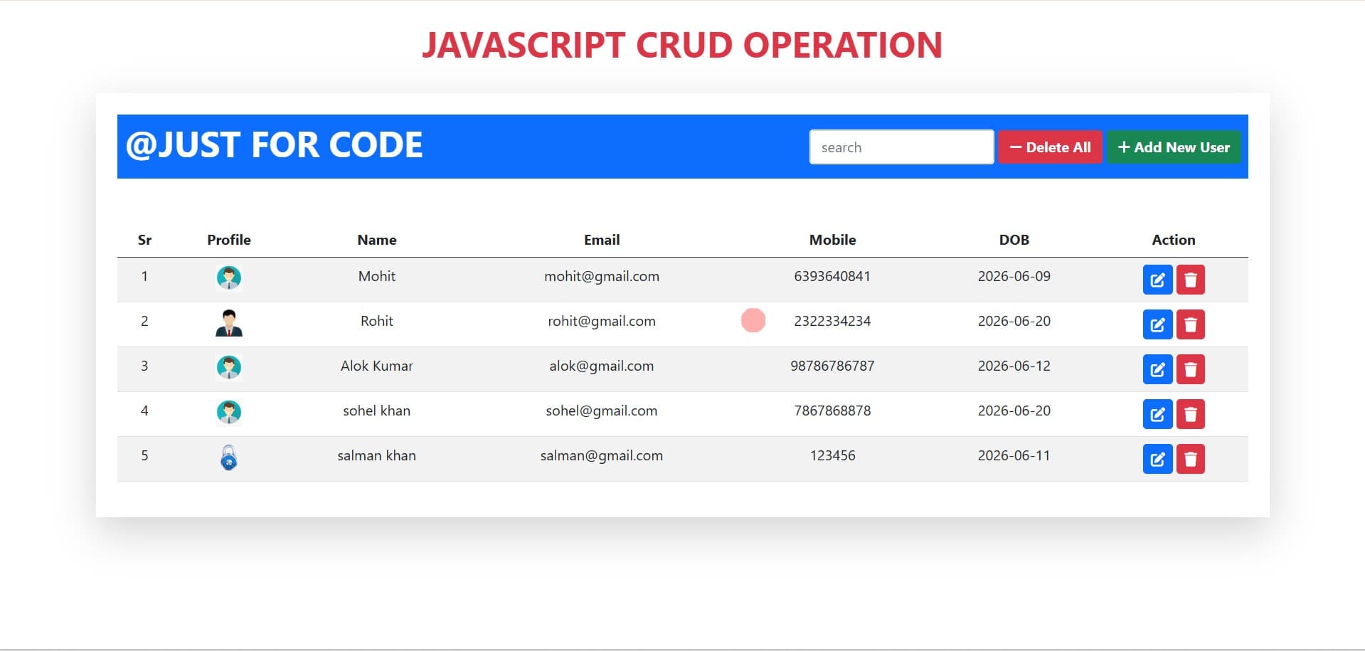 javascript crud